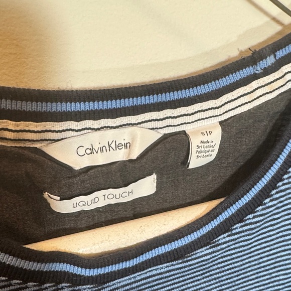 Calvin Klein Men's Navy Striped Tee - Picture 2 of 6